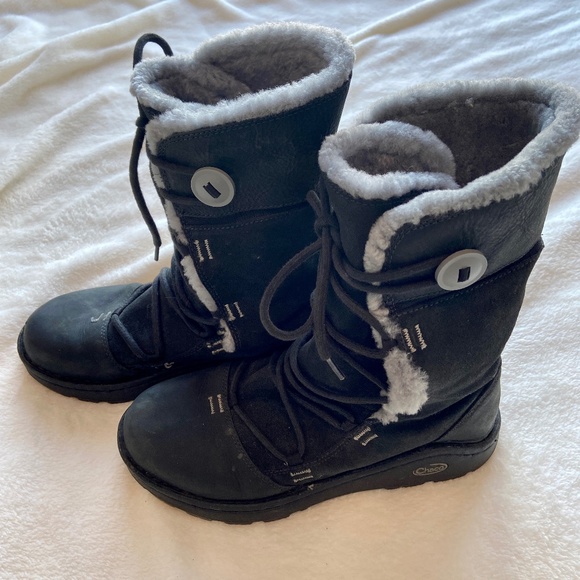 EUC Chaco Belyn Baa Boots, Wmns 9.5, Black/Charcoal Grey - Picture 1 of 7